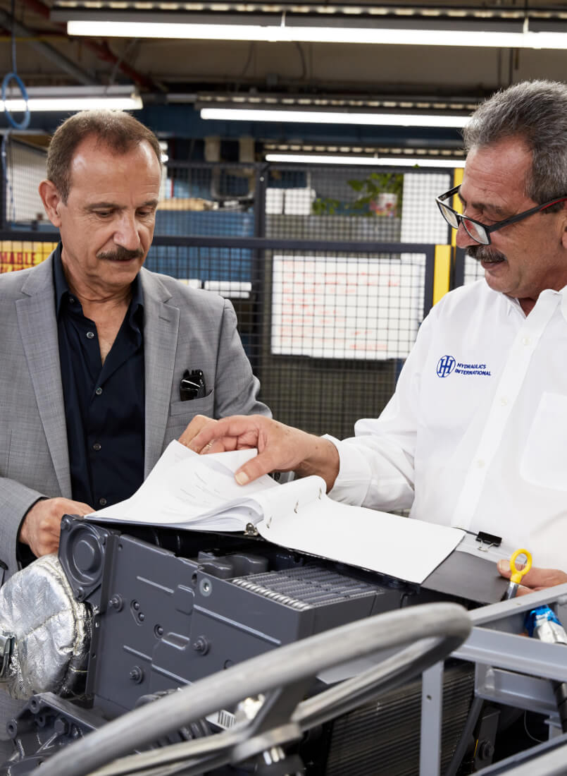 Leaders reviewing work